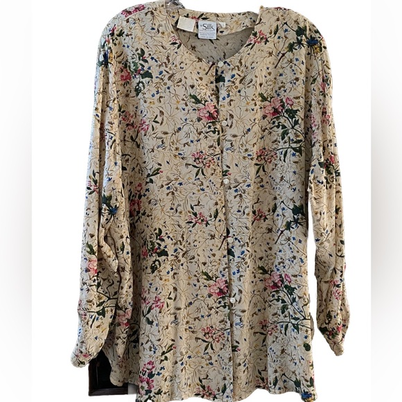 THE SILK Collection floral button down shirt size 18 The White Pine Company - Picture 2 of 16